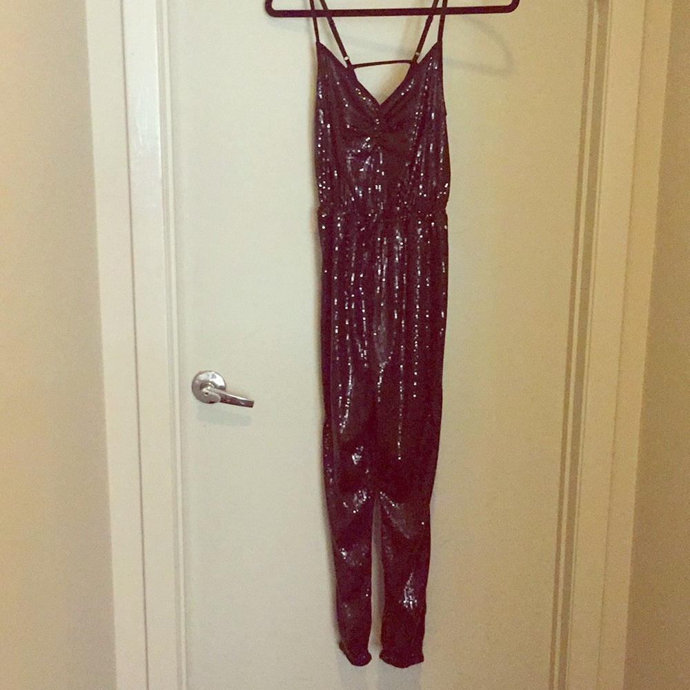 Black sequin jumpsuit